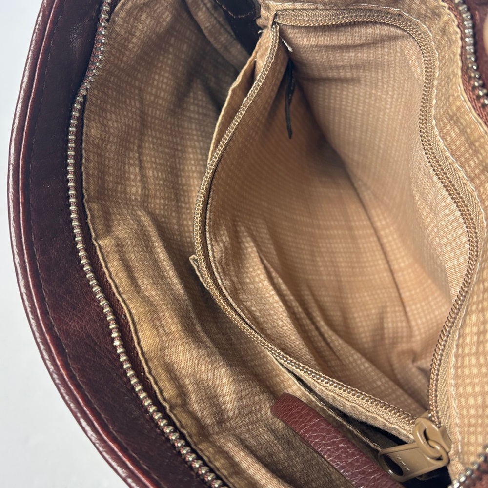 Brighton vintage. Elegant Brown Leather crossbody Bag. Minor wear. - Picture 11 of 13